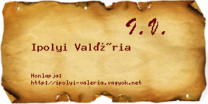 Ipolyi Valéria névjegykártya
